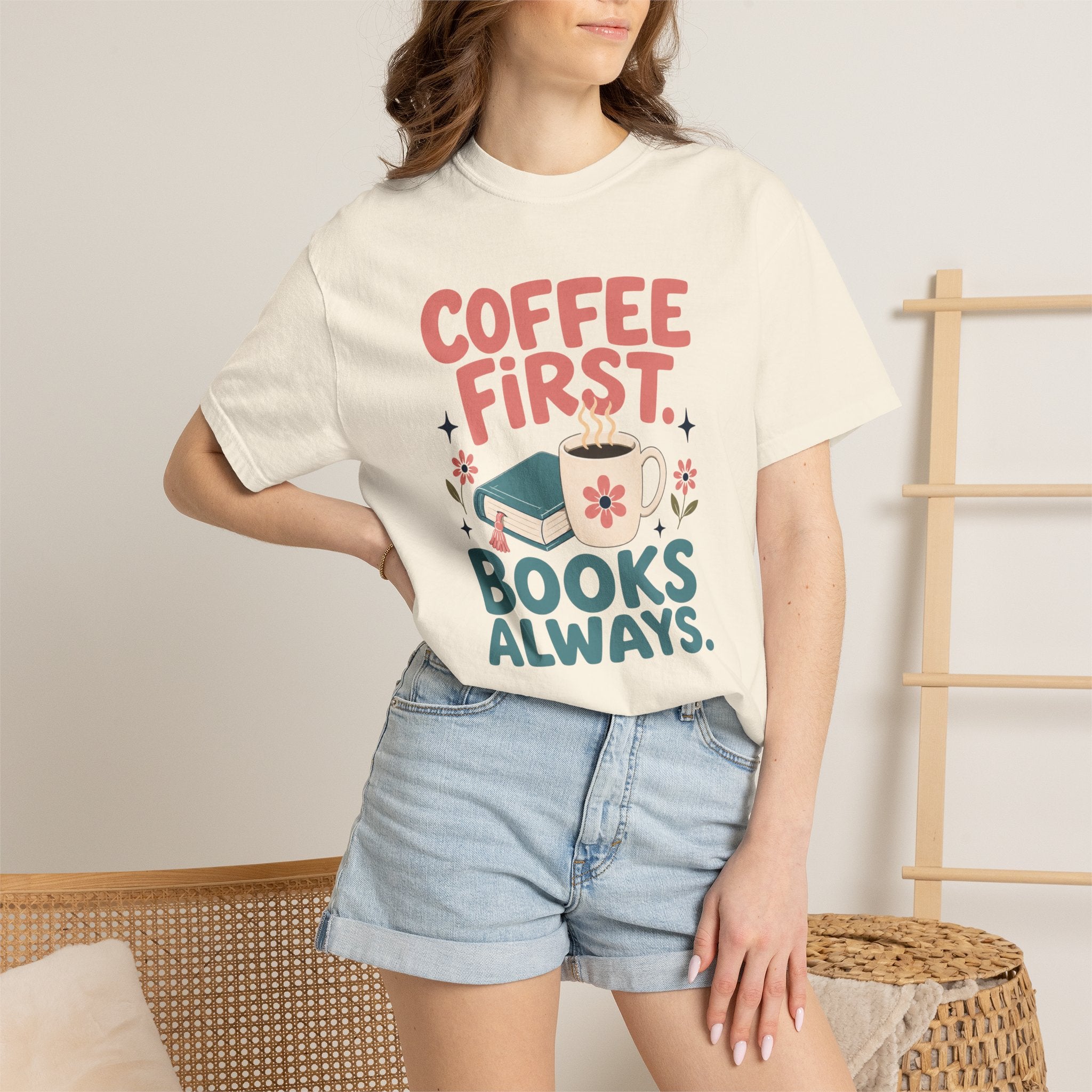 Coffee First Books Always T-Shirt