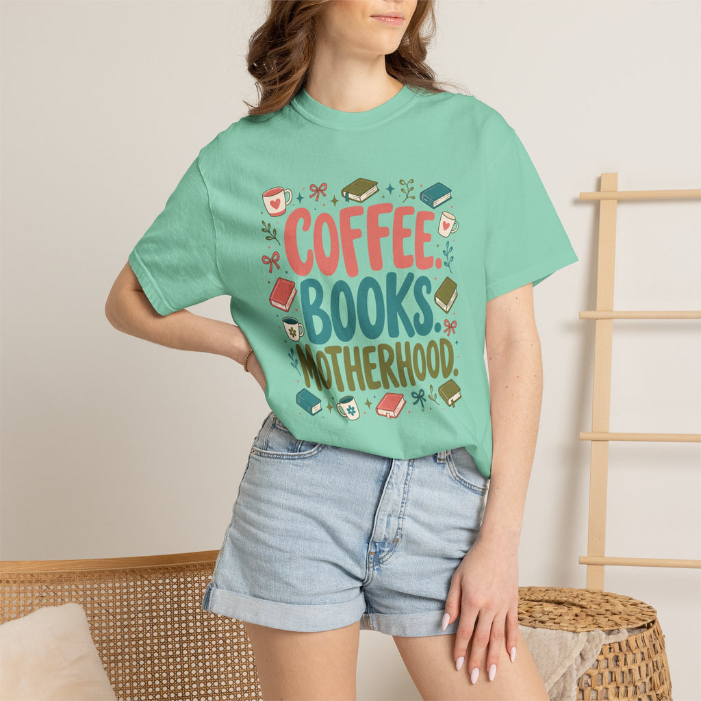 Coffee Books Motherhood T-Shirt