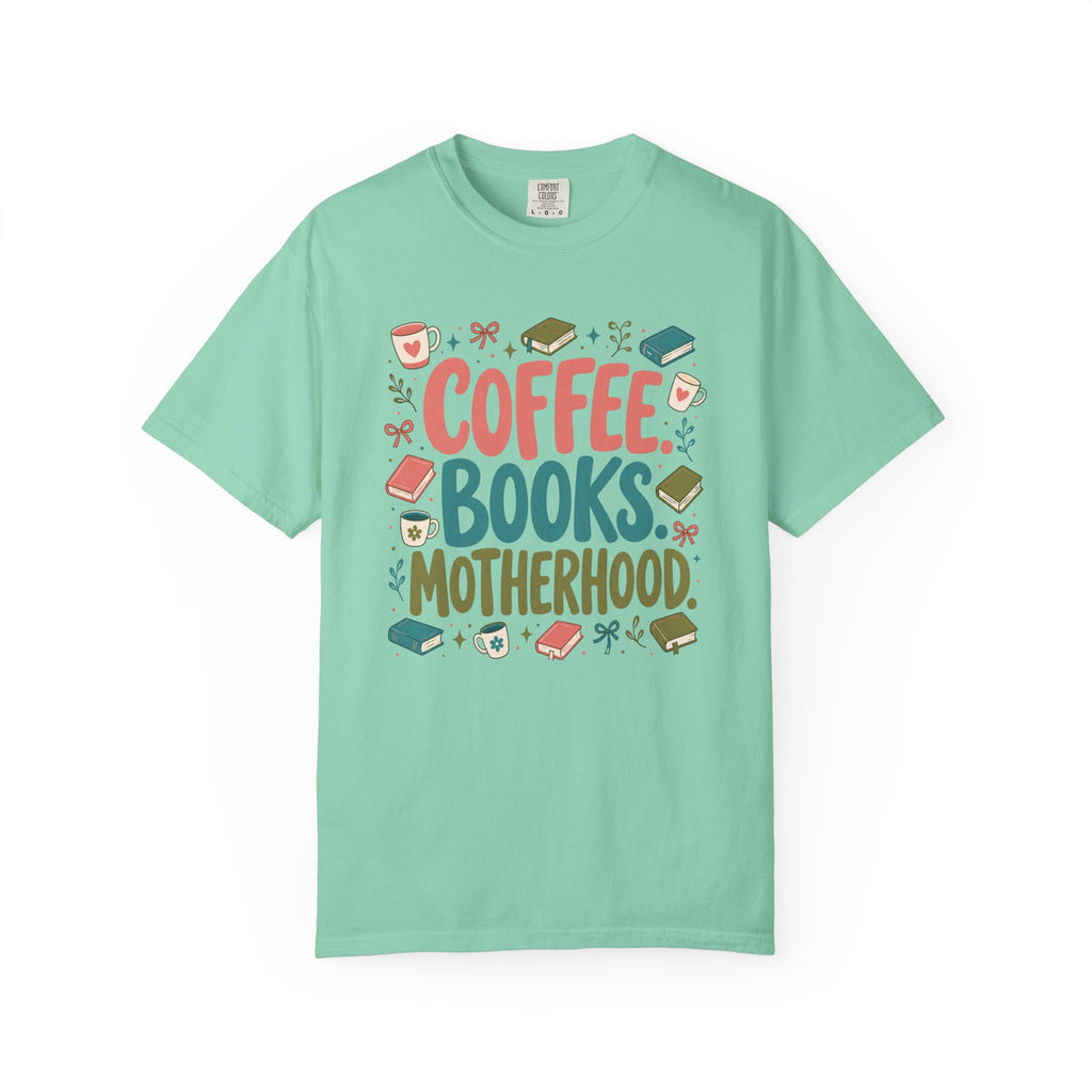 Coffee Books Motherhood T-Shirt