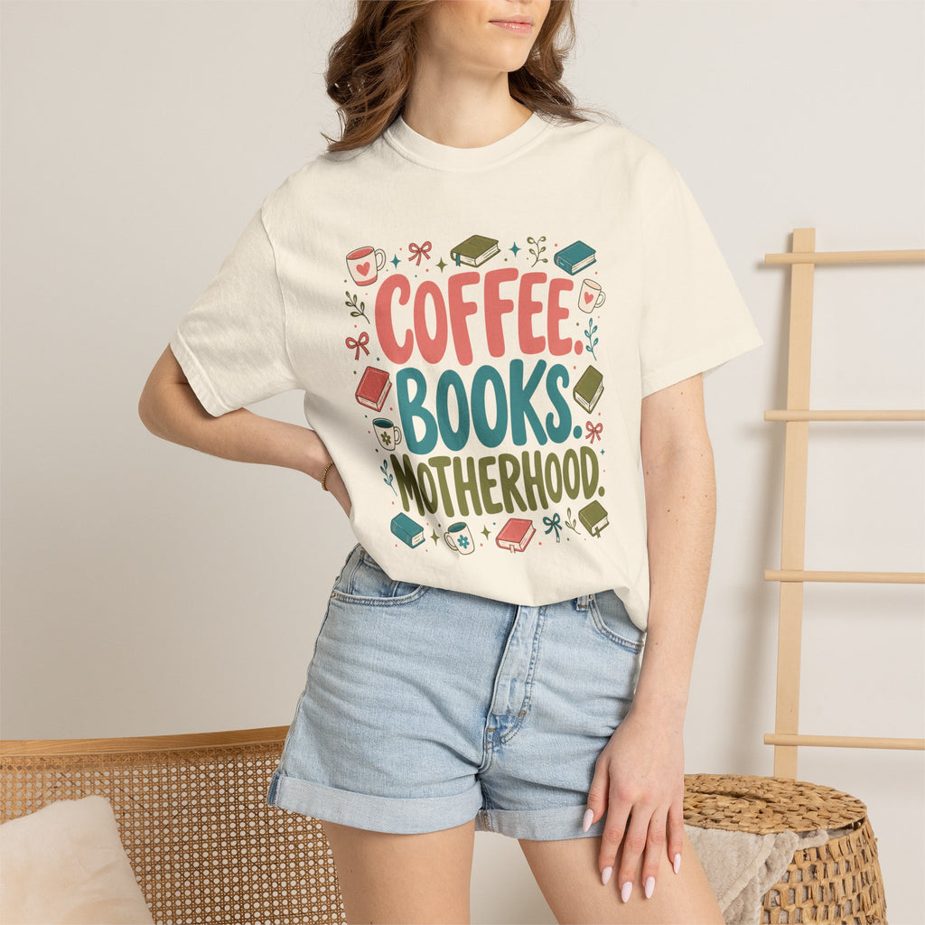 Coffee Books Motherhood T-Shirt