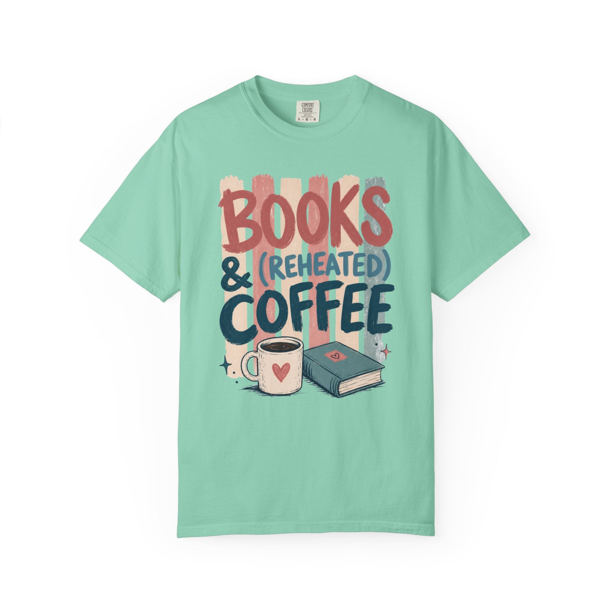 Books and Reheated Coffee Striped T-Shirt
