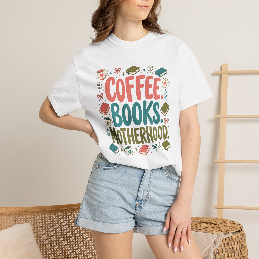 Coffee Books Motherhood T-Shirt