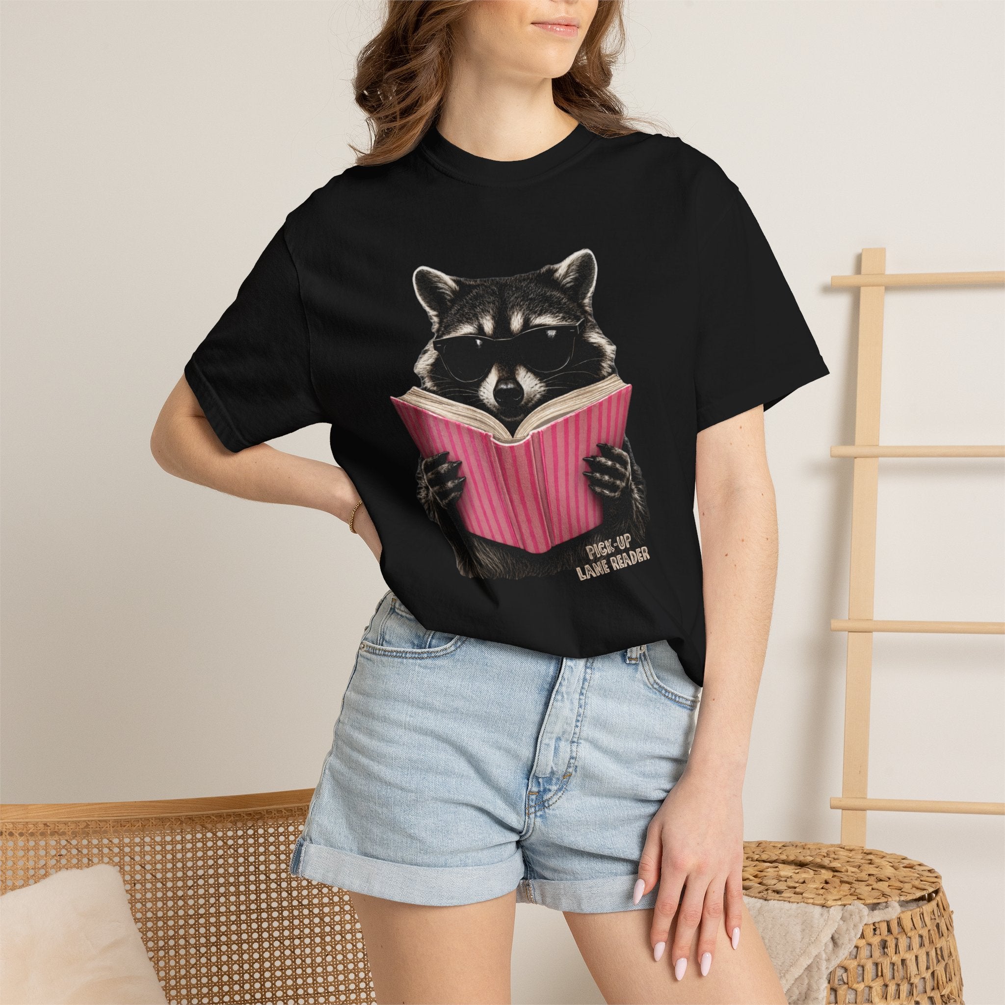 Raccoon Pick Up Lane Reader T-Shirt