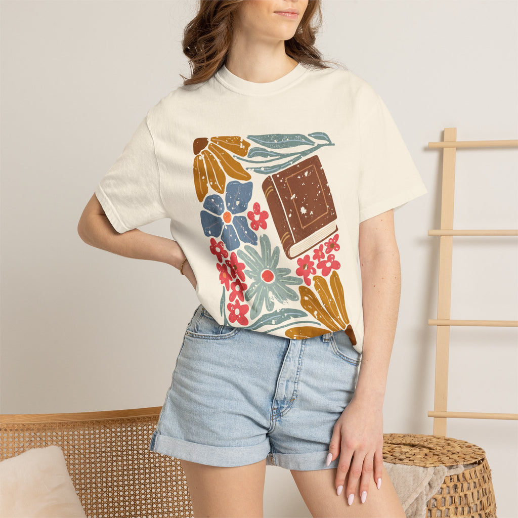Abstract Floral Book T-Shirt