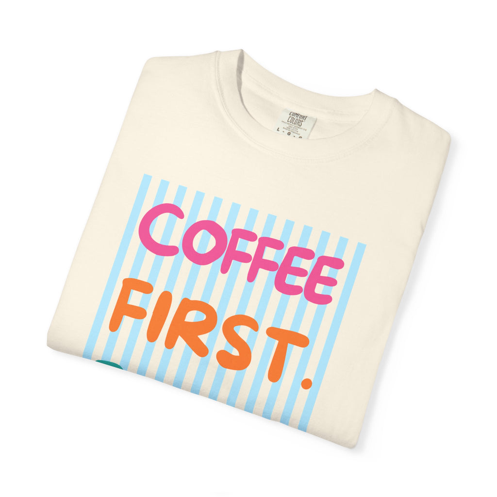 Coffee First Striped T-Shirt