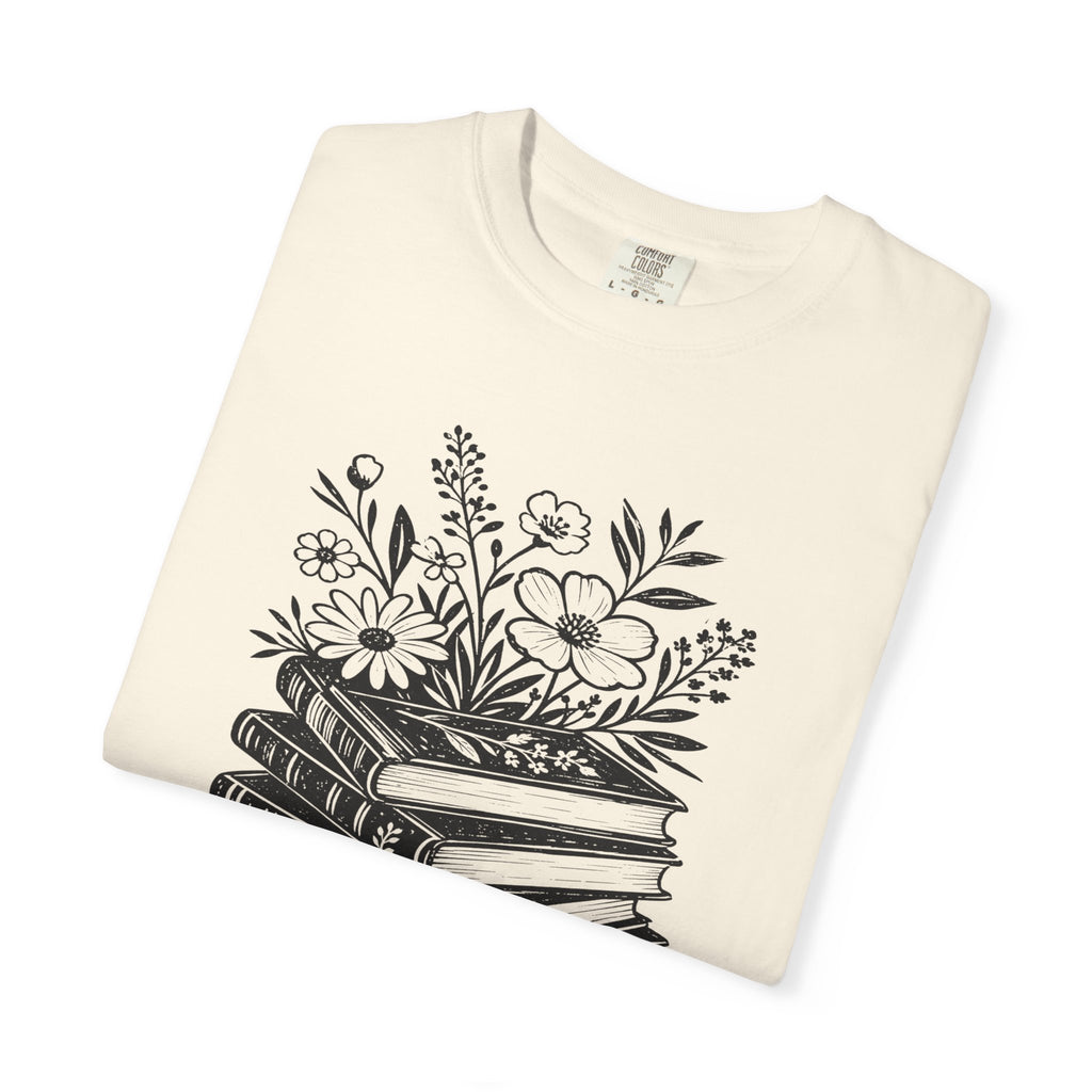 Floral Book Stack T-Shirt