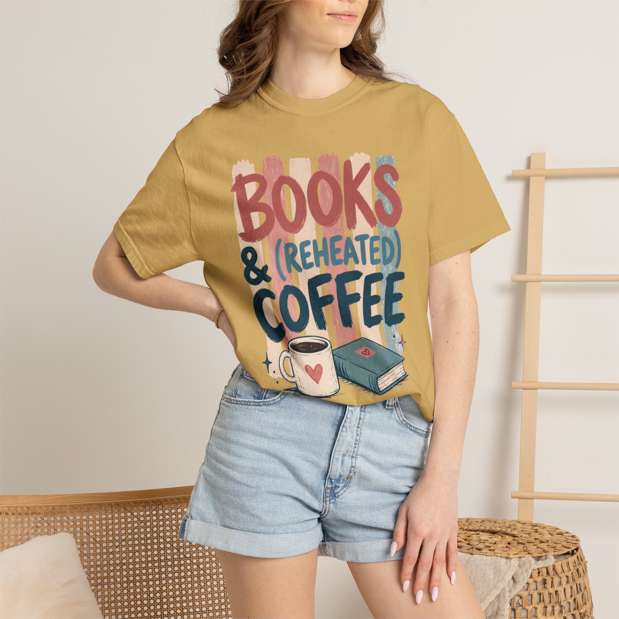 Books and Reheated Coffee Striped T-Shirt