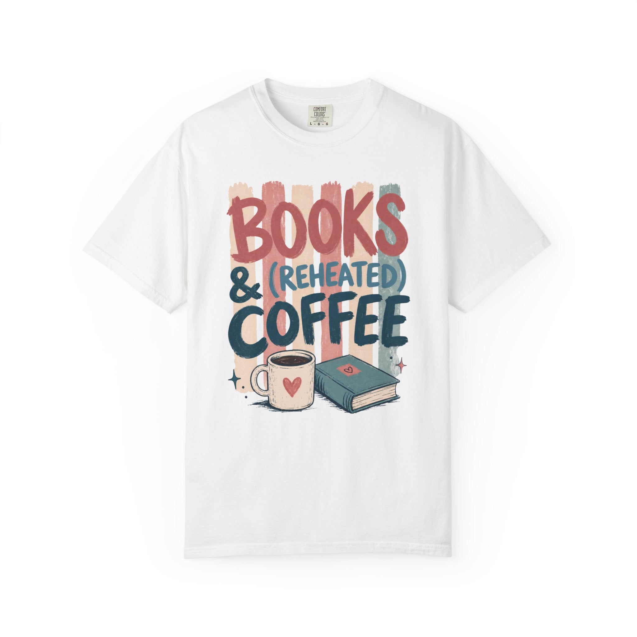Books and Reheated Coffee Striped T-Shirt